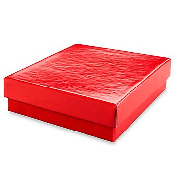 Jewelry Boxes - 3 1/2 x 3 1/2 x 1", Red Gloss S-15425