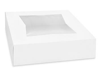 Window Cake Boxes - 10 x 10 x 2 1/2", White S-15467