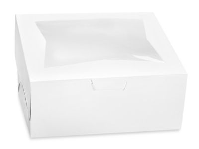 Window Cake Boxes - 4 1/2 x 4 1/2 x 4 1/2, White S-17565 - Uline