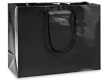 High Gloss Shopping Bags - 13 x 5 x 10", Boutique, Black S-15480BL