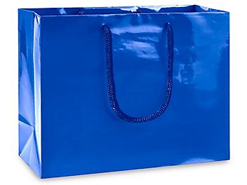 High Gloss Shopping Bags - 13 x 5 x 10", Boutique, Blue S-15480BLU