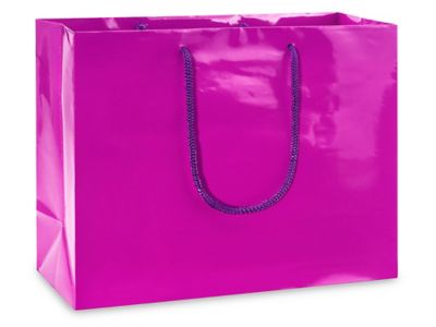 Bolsas de boutique – 8 x 4 x 10 pulgadas, paquete de 100 bolsas pequeñas de  plástico morado esmerilado transparente con asas para pequeñas empresas