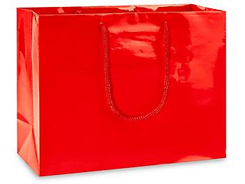 High Gloss Shopping Bags - 13 x 5 x 10", Boutique, Red S-15480R