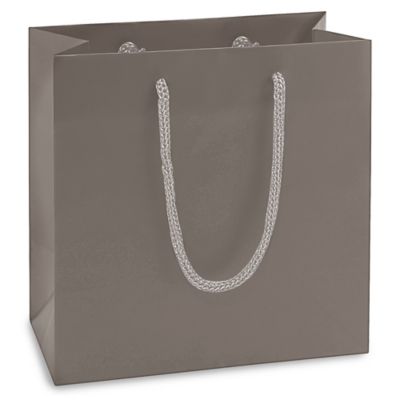Matte Laminate Shopping Bags - 6 1/2 x 3 1/2 x 6 1/2", Mini, Gray S-15481GR