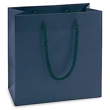Matte Laminate Shopping Bags - 6 1/2 x 3 1/2 x 6 1/2", Mini, Navy S-15481NB