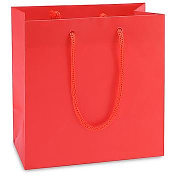 Matte Laminate Shopping Bags - 6 1/2 x 3 1/2 x 6 1/2", Mini, Red S-15481R