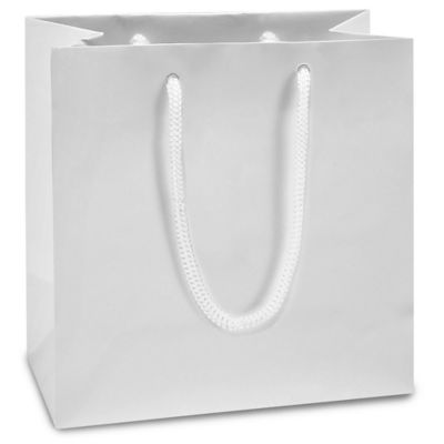 White Paper Shopping Bags - 5 1/2 x 3 1/4 x 13, Wine S-9664 - Uline