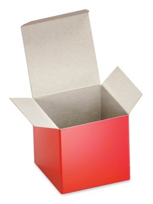 Caja de cartón para envío regalo 24,1x16,6x9,4 cm blanca/roja - 30