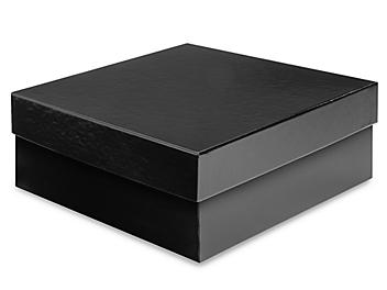 Deluxe Gift Boxes - 8 x 8 x 3", Black S-15496