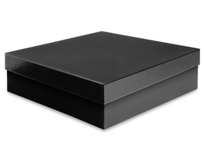 Deluxe Gift Boxes - 10 x 10 x 3", Black S-15497