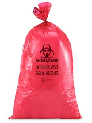 8-10 Gallon Red Medical Waste Trash Bags - 1.3 Mil