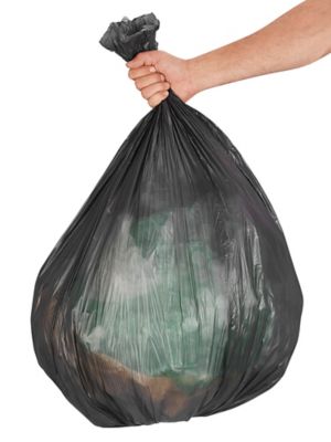 Black High Density Plastic Garbage Bags, 33 GAL