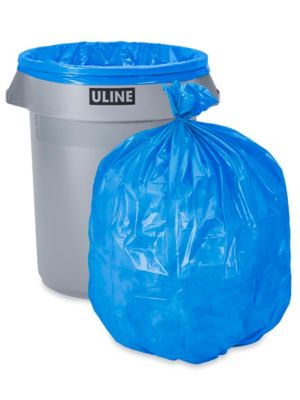 Bolsas de basura altas ultra fuertes de 13 galones (100 unidades) color  azul con cordón reforzado; forros de basura de 13 galones de protección  contra