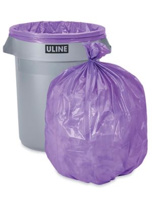 Trash Liners - 33 Gallon, Purple