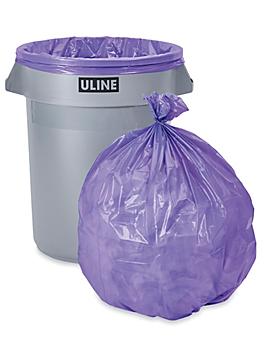 Trash Liners - 33 Gallon, Purple S-15542PUR