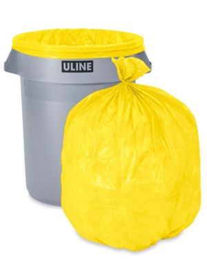 Yellow String Colored Trash Bags , Can Liners Trash Bags Custom