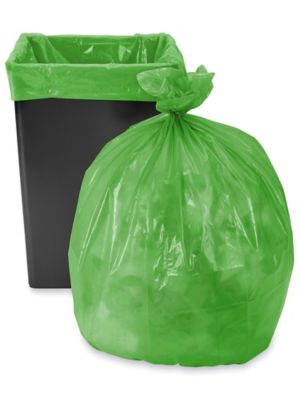 Trash Liners - 40-45 Gallon, Green S-15543G - Uline