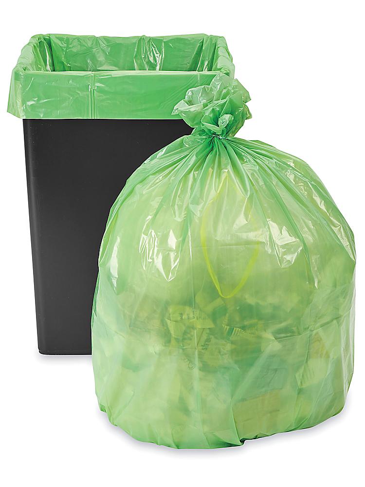 Trash Liners - 40-45 Gallon, Green S-15543G - Uline