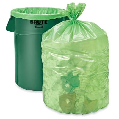 Trash Liners - 44-55 Gallon, Green S-15544G - Uline