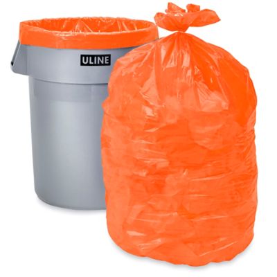 Large 44 Gallon Orange Trash Bags Orange Contractors Bags 37x59 Orange Garbage  Bags