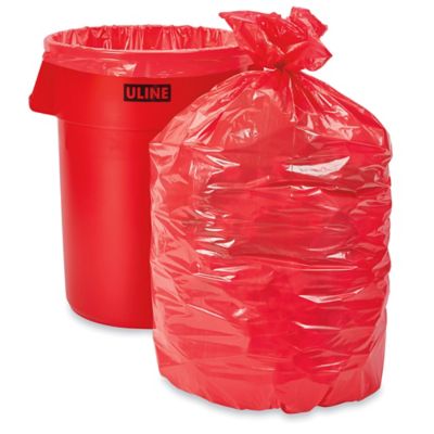 Bolsas de basura duraderas con calidad de mantenimiento (44-55 galones,  color rojo)