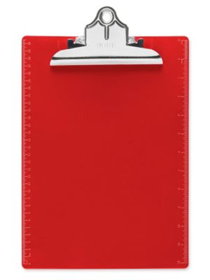 Plastic Clipboard - Letter, Red S-15545R - Uline