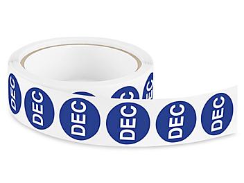 Circle Months of the Year Labels - "DEC", 1" S-15558