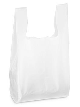 Deluxe T-Shirt Bags - 10 x 6 x 21", White S-15559W