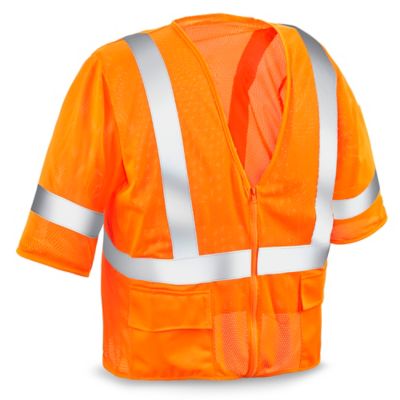Coastal - Chaleco de seguridad reflectante, naranja neón, mediano - 18-50  lbs