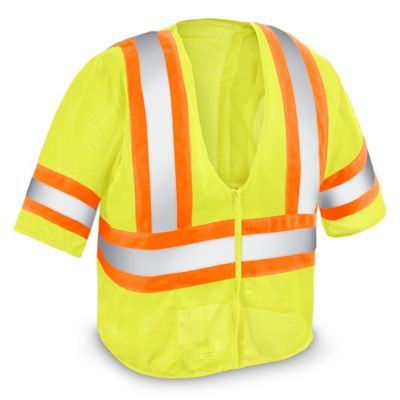 Class 3 Deluxe Hi-Vis Safety Vest - Lime, 2XL/3XL S-15570G-2X