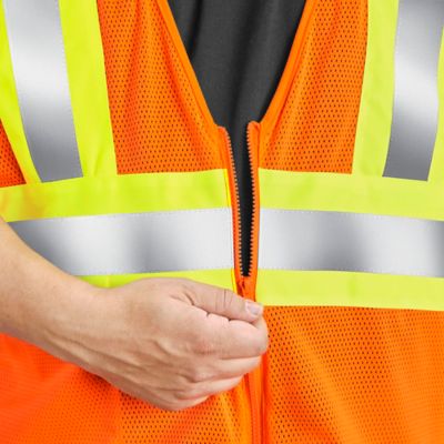 Class 3 Deluxe Hi-Vis Safety Vest - Orange, 2XL/3XL S-15570O-2X