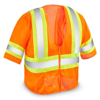 Class 3 Deluxe Hi-Vis Safety Vest - Orange, L/XL S-15570O-L