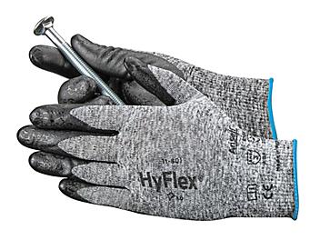 Ansell HyFlex&reg; 11-801 Foam Nitrile Coated Gloves - Gray/Black, 2XL S-15572GB-2X
