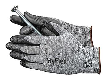 Ansell HyFlex&reg; 11-801 Foam Nitrile Coated Gloves - Gray/Black, Large S-15572GB-L