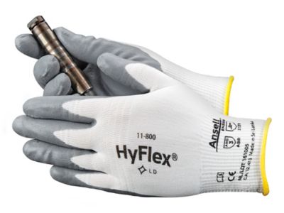 Ansell HyFlex® 11-800 Foam Nitrile Coated Gloves - White/Gray, Medium  S-15572WG-M - Uline