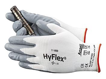 Ansell HyFlex&reg; 11-800 Foam Nitrile Coated Gloves - White/Gray, Small S-15572WG-S