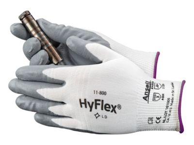 Ansell&reg; HyFlex&reg; 11-800 Foam Nitrile Coated Gloves - White/Gray, XS S-15572WG-XS