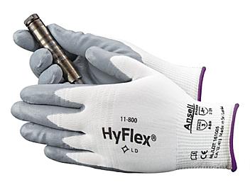 Ansell HyFlex&reg; 11-800 Foam Nitrile Coated Gloves - White/Gray, XS S-15572WG-XS