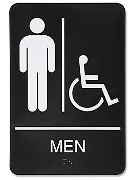 Plastic Accessible Restroom Sign - "Men"