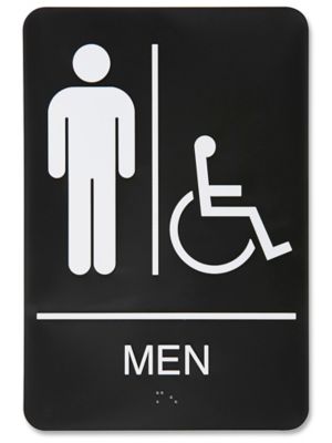  Enseigne de toilettes accessibles en plastique – « Men »