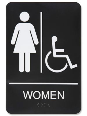 Plastic Accessible Restroom Sign - "Women"