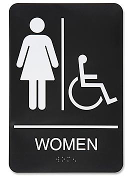 Plastic Accessible Restroom Sign - "Women"
