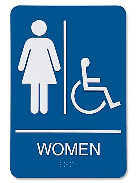 Plastic Accessible Restroom Sign - "Women"