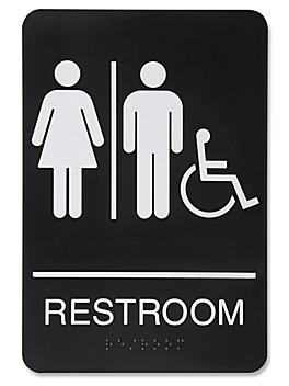 Plastic Accessible Restroom Sign - Unisex