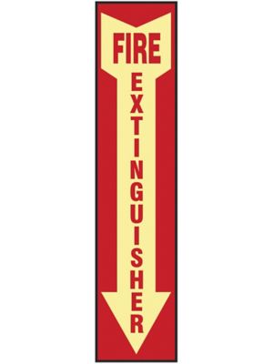 Glow-In-the-Dark Sign - "Fire Extinguisher", Adhesive-Backed S-15603