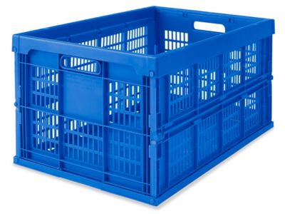 Collapsible Milk Crates - 22 x 14 x 11, Blue