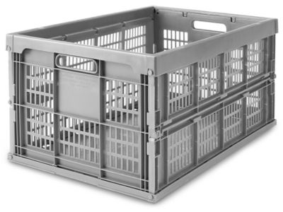 Collapsible Milk Crates - 22 x 14 x 11, Gray S-15609GR - Uline