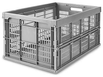 Collapsible Milk Crates - 22 x 14 x 11", Gray S-15609GR