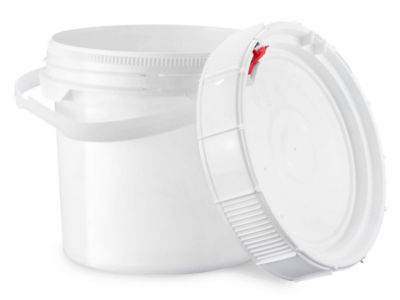  Screw Top Bucket - 3.5 Gallon with White Lid; Heavy
