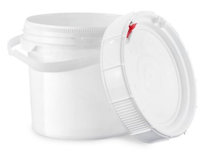 2.5 Gallon Screw Top Plastic Pail, UN Rated, White in Color